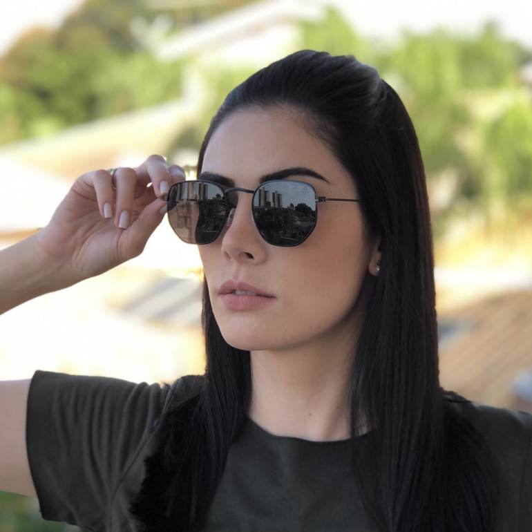 oculos de sol hexagonal preto elisa new 2