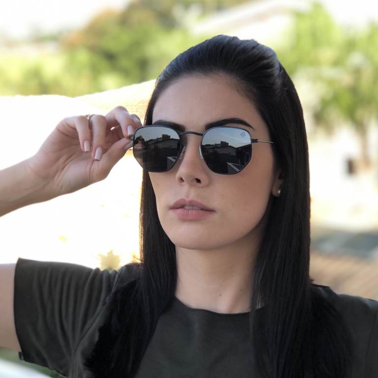 oculos de sol hexagonal preto elisa new 3