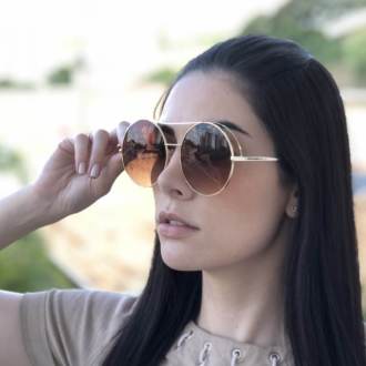 saline.com.br oculos de sol louise marrom com dourado 2