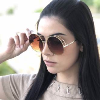saline.com.br oculos de sol louise marrom com dourado 4