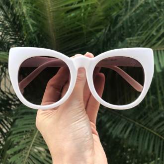 Óculos de Sol Babi Branco com Lente Clara
