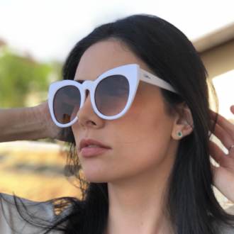 Óculos de Sol Babi Branco com Lente Clara