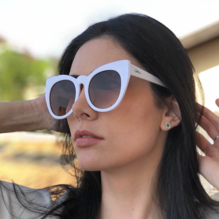 Óculos de Sol Babi Branco com Lente Clara