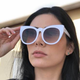 Óculos de Sol Babi Branco com Lente Clara