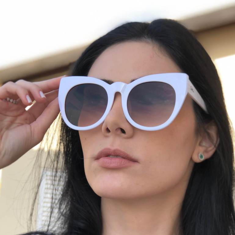 Óculos de Sol Babi Branco com Lente Clara