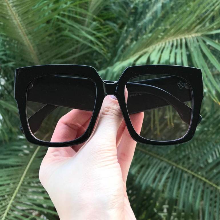 Óculos de Sol Cissa Preto com Lente Clara