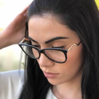 Armação de Grau Sonia Preta com Oncinha