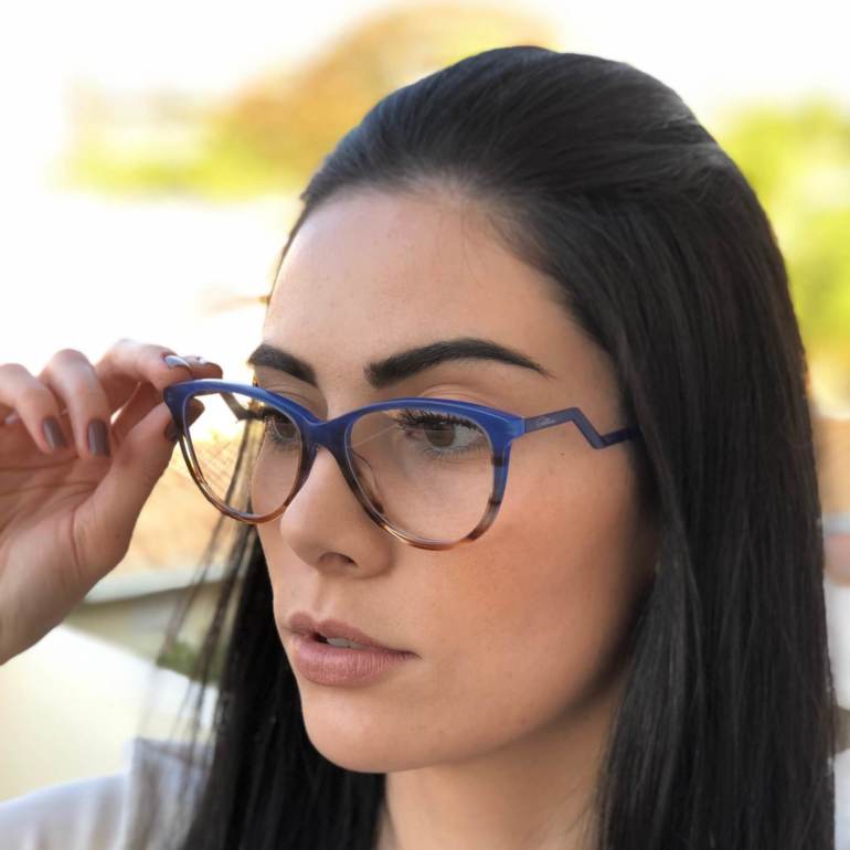 Armação de Grau Sonia Azul com Oncinha