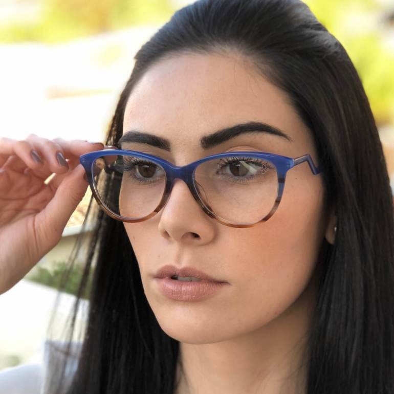 Armação de Grau Sonia Azul com Oncinha