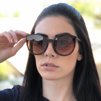 Óculos de Sol Liz Marrom Fosco