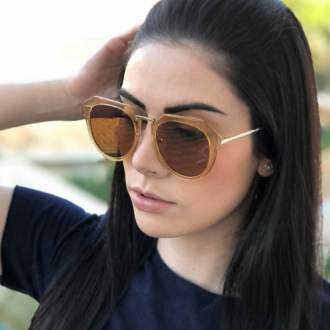 Óculos de Sol Alexia Marrom Transparente