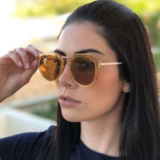 Óculos de Sol Alexia Marrom Transparente