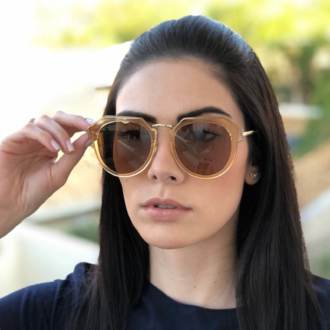 Óculos de Sol Alexia Marrom Transparente