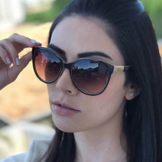 Óculos de Sol Giulia Marrom com Nude