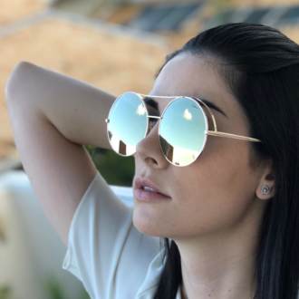 saline.com.br oculos de sol louise espelhado com dourado