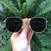 oculos de sol hexagonal dourado elisa new