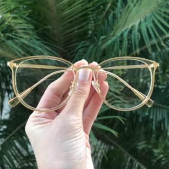 saline.com.br armacao de grau luna dourado transparente 1
