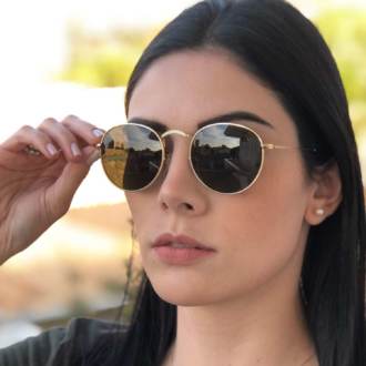 saline.com.br oculos de sol elisa 2 0 dourado com lente preta 1