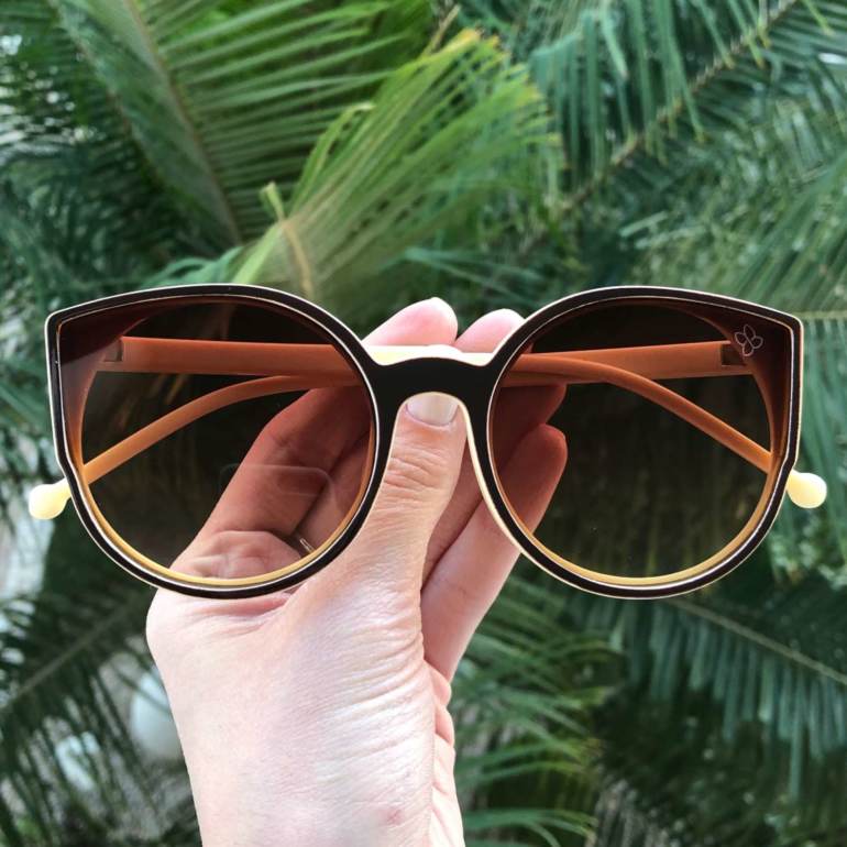 saline.com.br oculos de sol liz marrom com bege