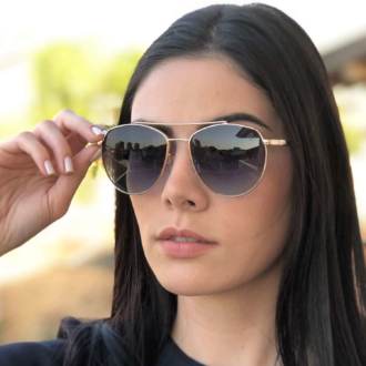 saline.com.br oculos de sol juno dourado com lente azul