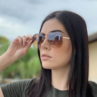 saline.com.br oculos de sol aviador marrom com dourado 1