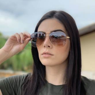 saline.com.br oculos de sol aviador marrom com dourado 3