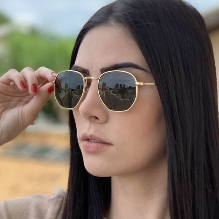saline.com.br oculos de sol hexagonal verde