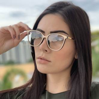 saline.com.br armacao de grau retangular dina bege 2