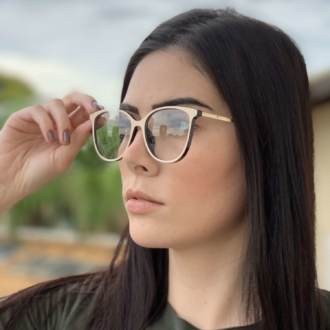 saline.com.br armacao de grau retangular dina bege