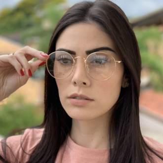 saline.com.br armacao para grau redonda mili dourada 2