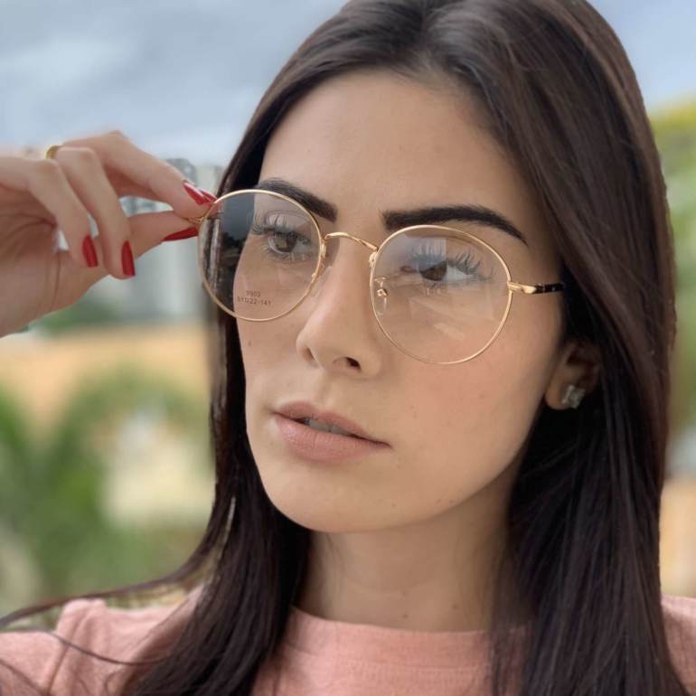 saline.com.br armacao para grau redonda mili dourada 3