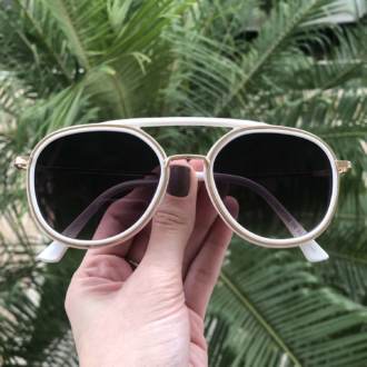 saline.com.br oculos de sol aviador buzios branco com dourado