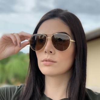 saline.com.br oculos de sol aviador california marrom com dourado 1