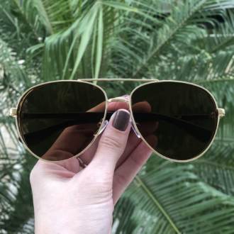 saline.com.br oculos de sol aviador california marrom com dourado 3