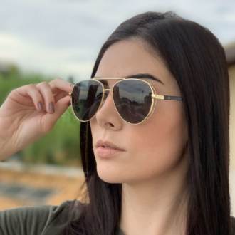 saline.com.br oculos de sol aviador california preto com dourado 1