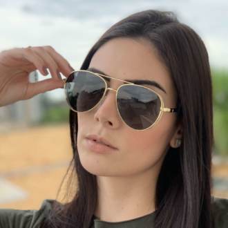 saline.com.br oculos de sol aviador california verde com dourado