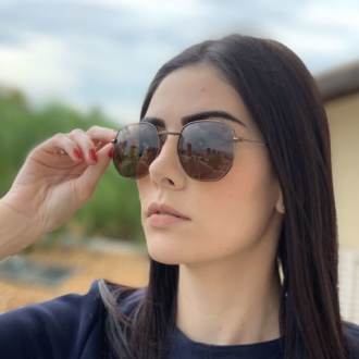 saline.com.br oculos de sol hexagonal polarizado marrom 1