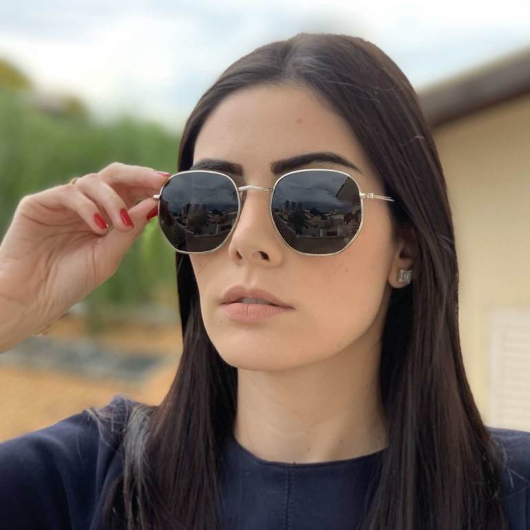 saline.com.br oculos de sol hexagonal polarizado prata 2