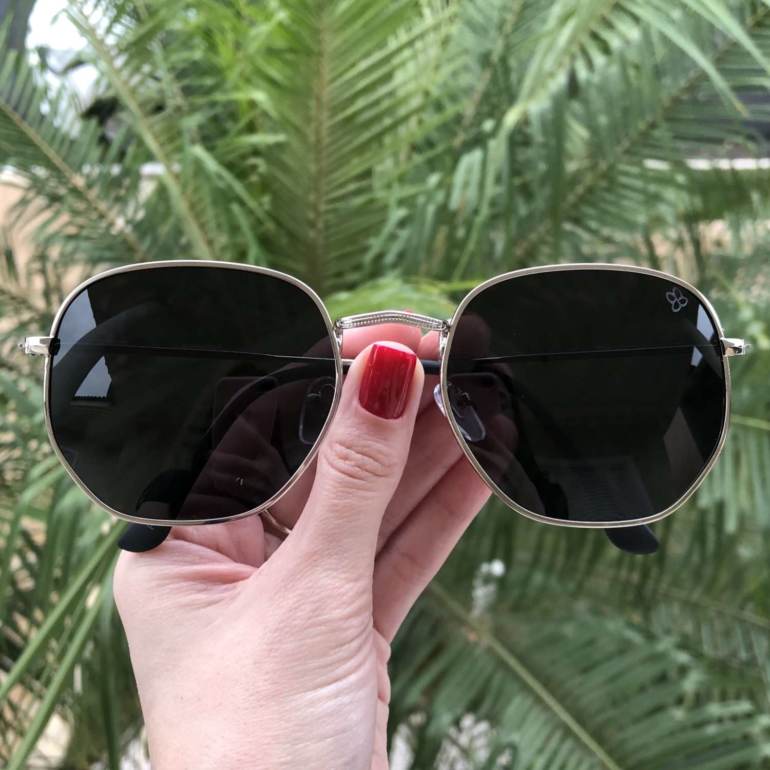 saline.com.br oculos de sol hexagonal polarizado prata
