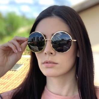 saline.com.br oculos de sol redondo camila dourado com preto 5