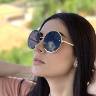 saline.com.br oculos de sol redondo camila dourado com preto 6