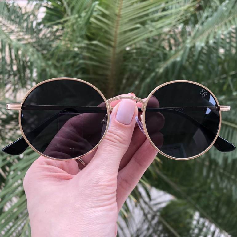 saline.com.br oculos de sol redondo gabi dourada