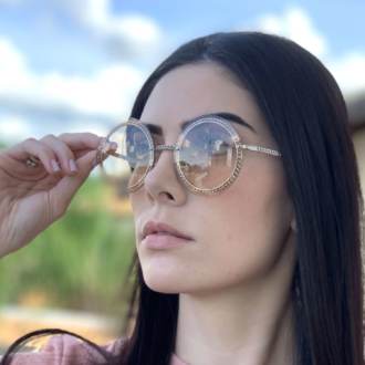 saline.com.br oculos de sol redondo suzan marrom transparente