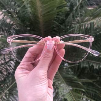 saline.com.br armacao de grau gatinho naty rosa transparente 3