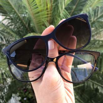 saline.com.br oculos de grau 2 em 1 gatinho new azul com tartaruga