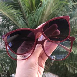 saline.com.br oculos de grau 2 em 1 gatinho new vinho 2