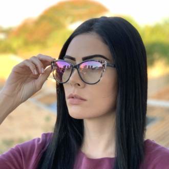 saline.com.br oculos de grau gatinho azul com tartaruga dina