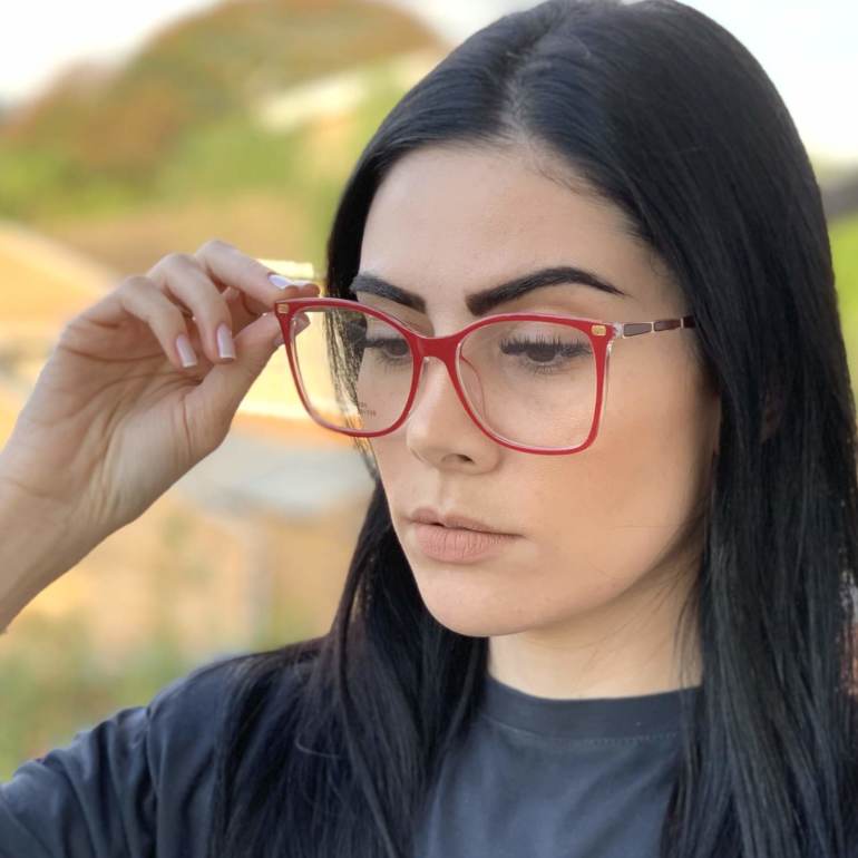saline.com.br oculos de grau quadrado vermelho com transparente lori