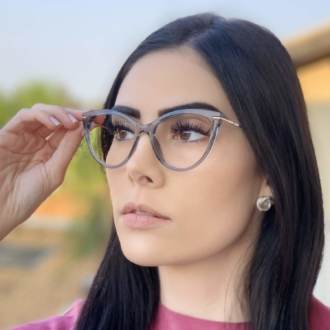 safine com br oculos de grau gatinho cinza transparente katy