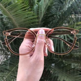 safine com br oculos de grau gatinho marrom transparente bel